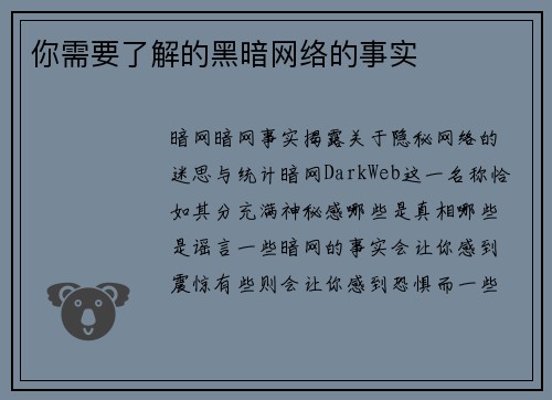你需要了解的黑暗网络的事实