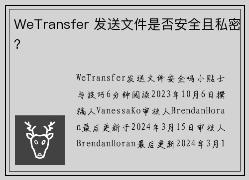 WeTransfer 发送文件是否安全且私密？